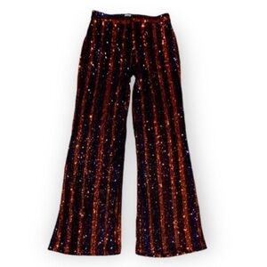 NWT! ZARA Sequin Striped Flares